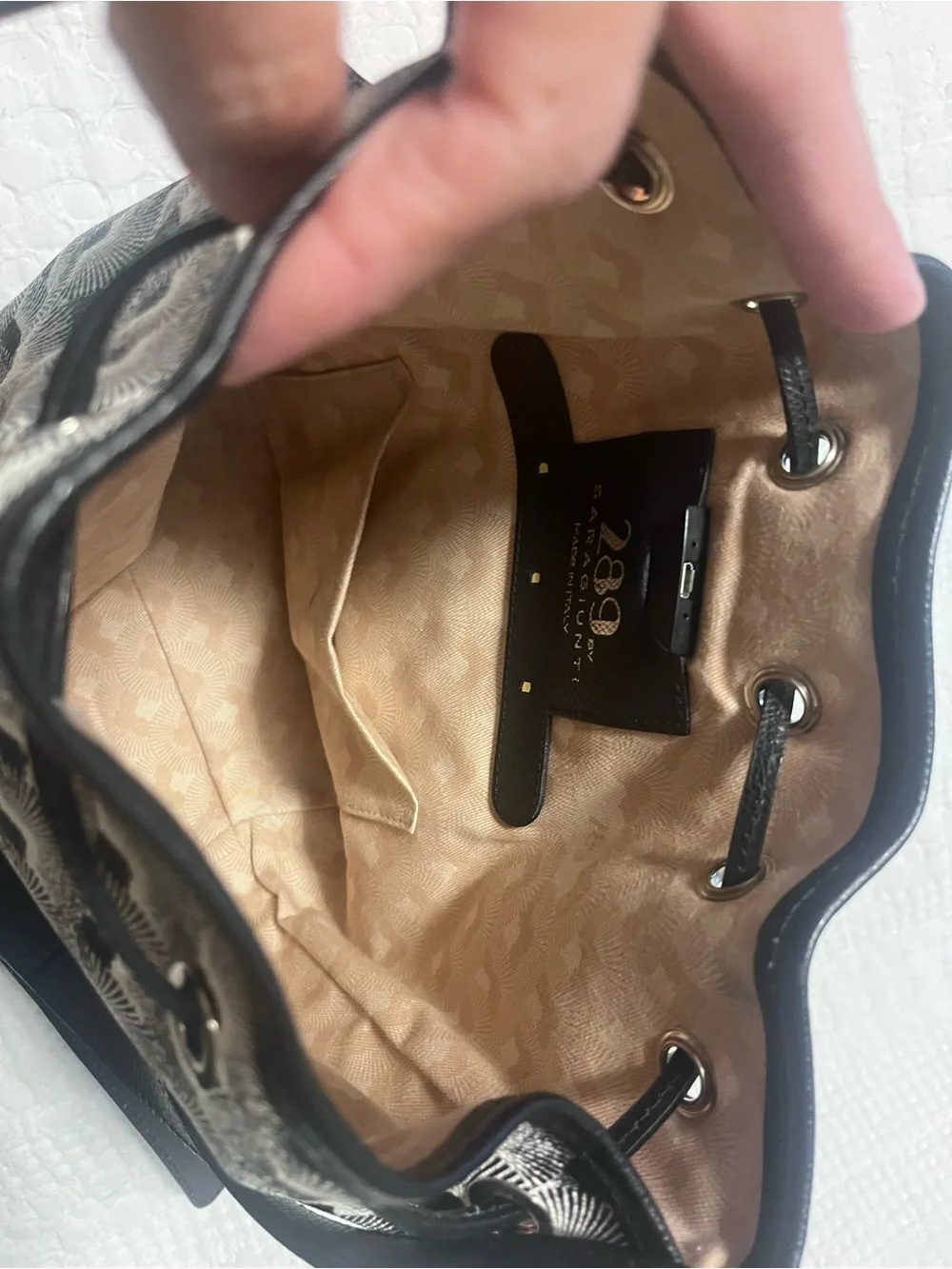 Black & White Patterned Crossbody Bag